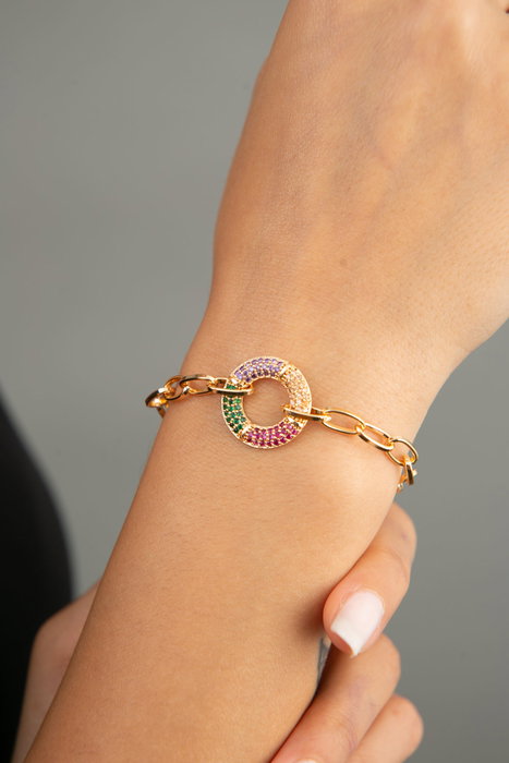 Heliophilia Silver Pulsera de Metal Dorada con Circonita CBL9333 Heliophilia Silver Pulsera de Metal Dorada con Circonita CBL9333